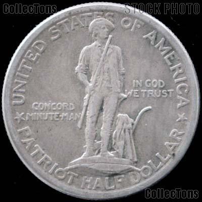 Lexington-Concord Sesquicentennial Silver Commemorative Half Dollar (1925) in XF+ Condition
