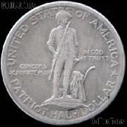 Lexington-Concord Sesquicentennial Silver Commemorative Half Dollar (1925) in XF+ Condition