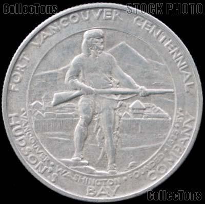 Fort Vancouver Centennial Silver Commemorative Half Dollar (1925) in XF+ Condition