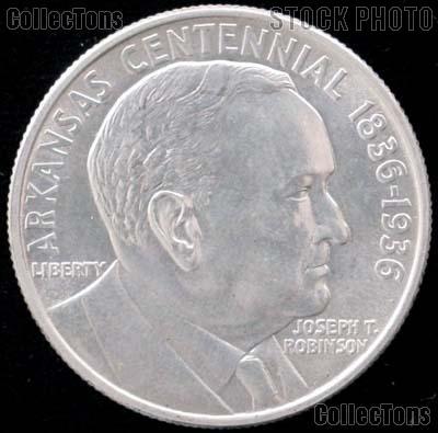 Arkansas Centennial Robinson Silver Commemorative Half Dollar (1936) in XF+ Condition