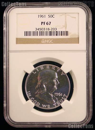 1961 Franklin Proof Silver Half Dollar in NGC PF 67