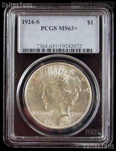 1924-S Peace Silver Dollar in PCGS MS 63+