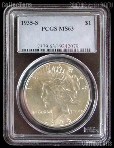 1935-S Peace Silver Dollar in PCGS MS 63