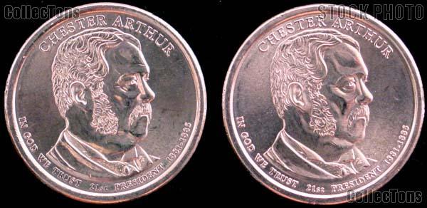 2012 P & D Chester A Arthur Presidential Dollar GEM BU 2012 Arthur Dollars