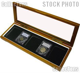 Glass Top Wooden Box for 5 Slab Holders