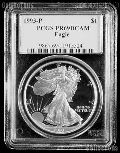 1993-P American Silver Eagle Dollar PROOF in PCGS PR 69 DCAM