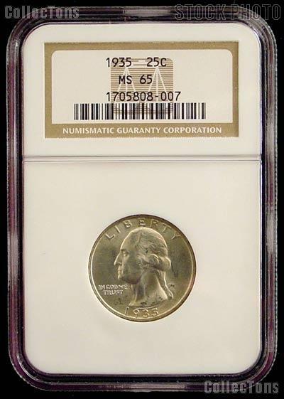 1935 Washington Silver Quarter in NGC MS 65