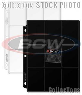 BCW Double-sided BLACK 9 Pocket Pages for Trading Cards, pack of 10