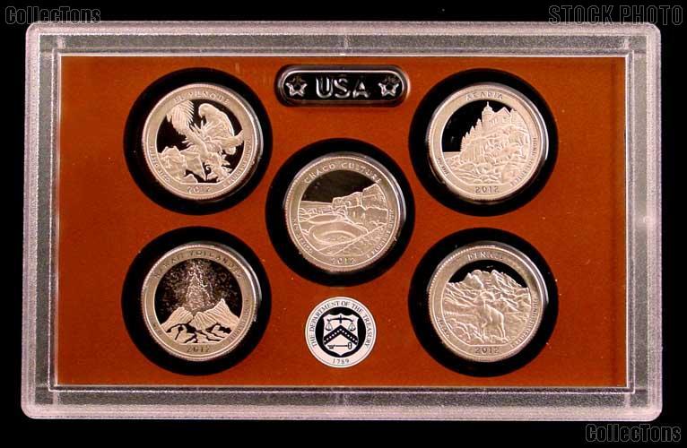2012 National Parks Quarter Proof Set - 5 Coins