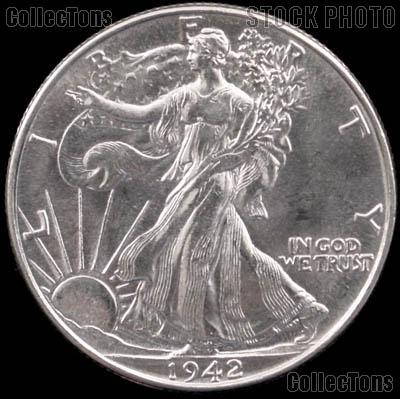 1942-P WALKING LIBERTY HALF GREAT PRICE! ALMOST UNCIRCULATED 