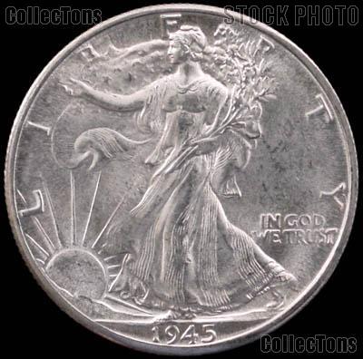1945 Walking Liberty Silver Half Dollar * Choice BU 1945 Walker