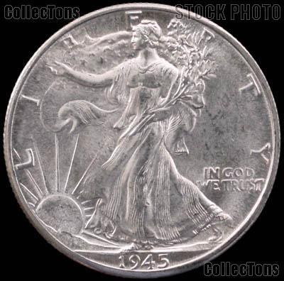 1945 Walking Liberty Silver Half Dollar * Choice BU 1945 Walker