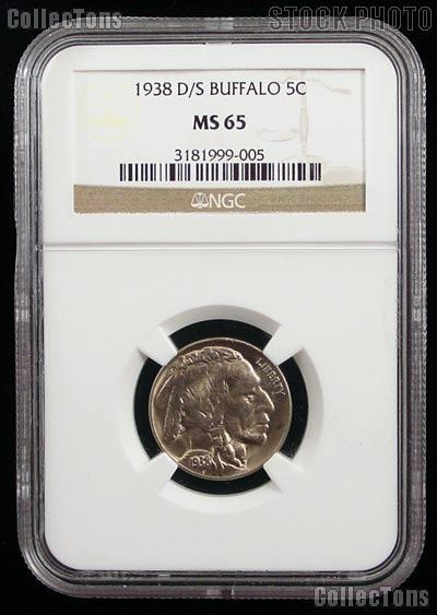 1938-D/S Buffalo Nickel in NGC MS 65