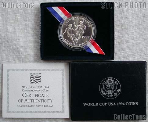 1994-D World Cup USA Commemorative Uncirculated Silver Dollar