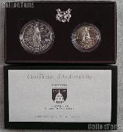 1989-D Congressional Bicentennial Commemorative Uncirculated (BU) 2 Coin Set Silver Dollar & Half Dollar