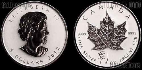 2012 Canada Silver Maple Leaf Privy Marked w/ Chinese Dragon REVERSE PROOF from RCM