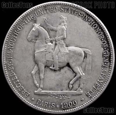 Lafayette Dollar Silver Commemorative Coin (1900) in XF+ Condition