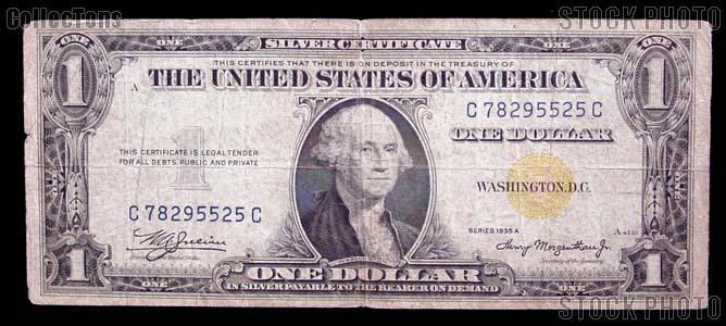 One Dollar Bill North Africa Note Yellow Seal US Currency