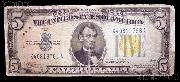 Five Dollar Bill North Africa Note Yellow Seal US Currency