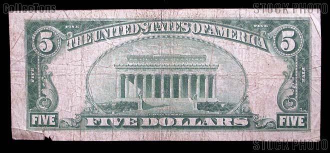 Five Dollar Bill Red Seal Series 1928 US Currency