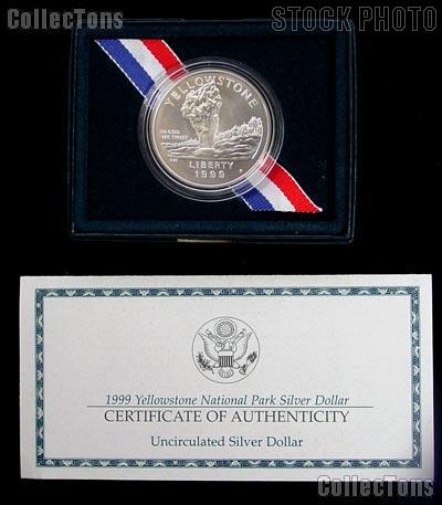 1999-P Yellowstone National Park Uncirculated (BU) Commemorative Silver Dollar