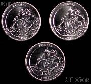 2012 P, D, & S Maine Acadia National Park Quarters GEM BU America the Beautiful