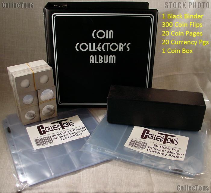 Coin and Currency Collecting Starter Bundle Set with Black Album