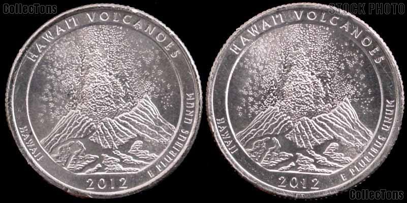 2012 P & D Hawaii Volcanoes National Park Quarters GEM BU America the Beautiful