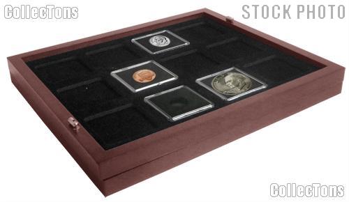 Coin Tray for 12 2x2 Coin Holders (Tetra) fits in Mahogany Wood Coin Display