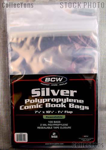 Silver Age Comic Book Resealable Bags Polypropylene - Pack of 100 by BCW