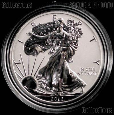 2012-S American Silver Eagle REVERSE PROOF Coin from US Mint Set in Capsule