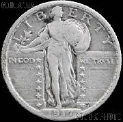 1917 Standing Liberty Silver Quarter Variety 2 Circulated Coin G 4 or Better