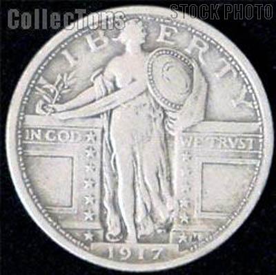 1917 Standing Liberty Silver Quarter Variety 1 Circulated Coin G 4 or Better