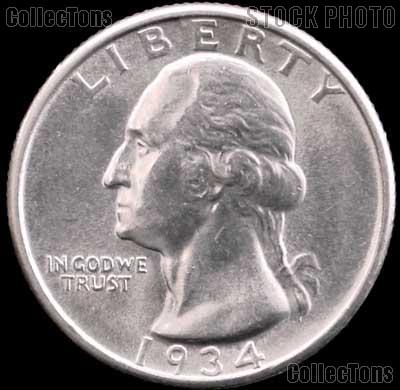 1934 Washington Silver Quarter Gem BU (Brilliant Uncirculated)