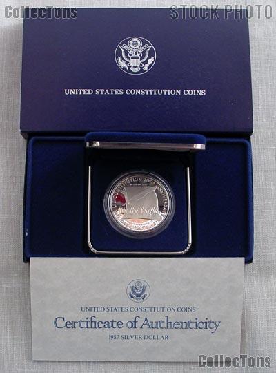 1987-S United States Constitution Bicentennial Commemorative Proof Silver Dollar