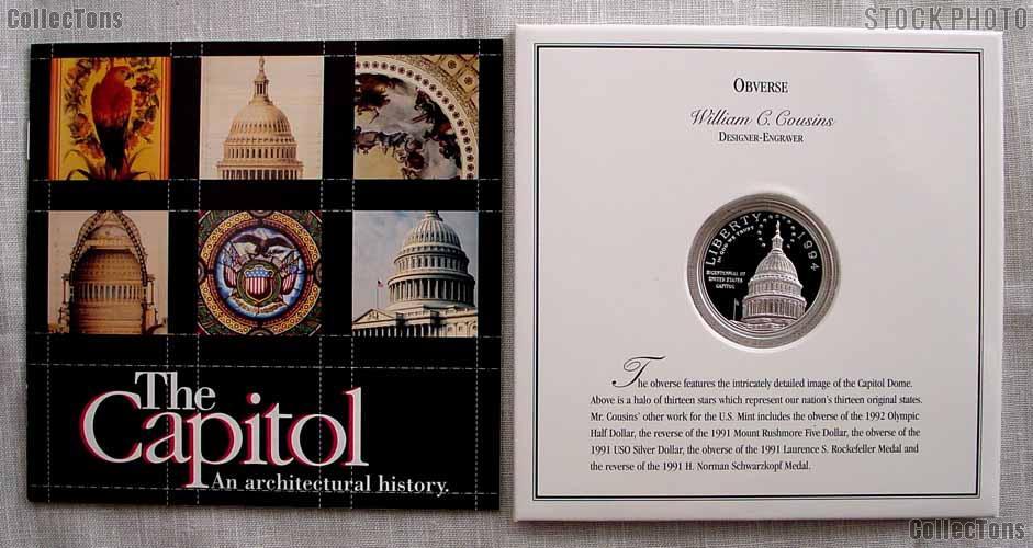 1994-S US Capitol Commemorative Proof Silver Dollar in Collector's Sleeve