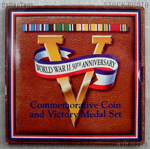 World War II 50th Anniversary Commemorative Coin and Victory Medal Set 1993