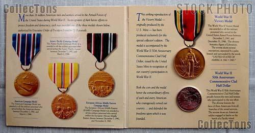 World War II 50th Anniversary Commemorative Coin and Victory Medal Set 1993