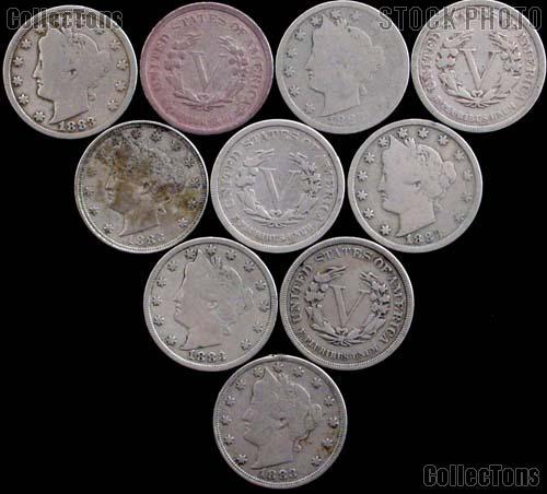 1883 No Cents Liberty Head V Nickel - Better Date Filler