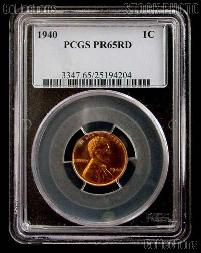 1940 Lincoln Wheat Cent PROOF in PCGS PR 65 RD