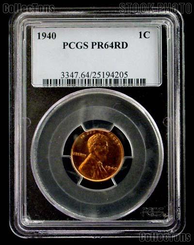 1940 Lincoln Wheat Cent PROOF in PCGS PR 64 RD