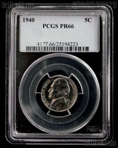 1940 Jefferson Nickel PROOF in PCGS PR 66