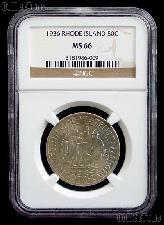 1936 Providence Rhode Island Tercentenary Silver Commemorative Half Dollar in NGC MS 66