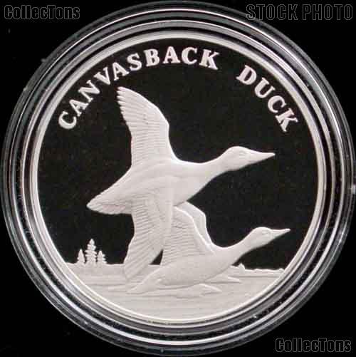 2003 National Wildlife Refuge Centennial PROOF Silver Medal -  Canvasback Duck