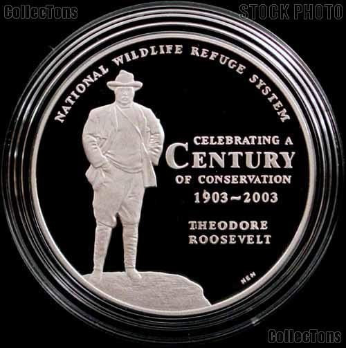 2003 National Wildlife Refuge Centennial PROOF Silver Medal -  Canvasback Duck