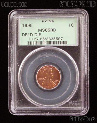 1995 Doubled Die Obverse DDO Lincoln Memorial Cent in PCGS MS 65 RD (Red)