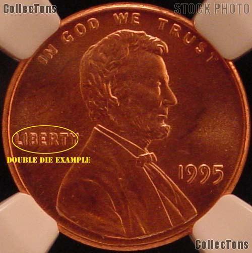 1995 Doubled Die Obverse DDO Lincoln Memorial Cent in PCGS MS 65 RD (Red)