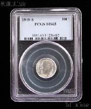 1949-S Roosevelt Silver Dime in PCGS MS 65