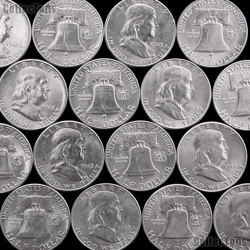 1948-D Franklin Silver Half Dollar in AU+ Condition