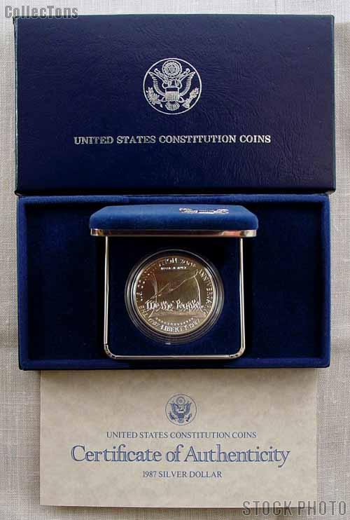 1987-P United States Constitution Bicentennial Commemorative Uncirculated (BU) Silver Dollar